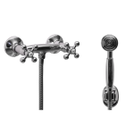 Bateria RETRO natryskowa ścienna 2-uchwytowa kompletna