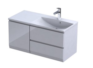 Oristo Szafka wisząca BRYLANT UNI 100 cm z umywalką AMELIA, PRAWA BIAŁY POŁYSK OR36-SD2S-60-1-V3 + OR36-SN1S-40-1-V3 + UME-AM-100-92-P-DARMOWA DOSTAWA