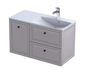Oristo Szafka wisząca MONTEBIANCO 100 cm z umywalką AMELIA, PRAWA PIASKOWY MAT OR47-SD2S-60-10 + OR47-SN1S-40-10 + UME-AM-100-92-P-DARMOWA DOSTAWA