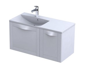 Oristo Szafka wisząca SKAGEN 100 cm z umywalką AMELIA, LEWA BIAŁY MAT OR49-SD1S-60-2 + OR49-SN1S-40-2 + UME-AM-100-92-L-DARMOWA DOSTAWA