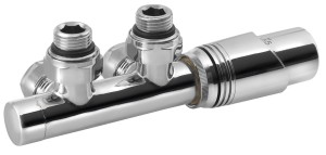 BRUCKNER Zawór  przyłączeniowy WICHER termostatyczny zespolony uniwersalny rozstaw 50 mm kolor chrom 600.311.1