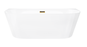 Corsan Wanna przyścienna MONO 160x75 z wykończeniem złotym E-029L - DARMOWA DOSTAWA