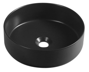ISVEA Umywalka nablatowa INFINITY ROUND bez przelewu 36x36x12 cm kolor CZARNY MAT 10NF65036-2N