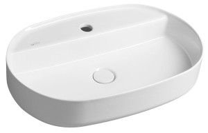 ISVEA Umywalka nablatowa INFINITY OVAL bez przelewu z otworem na baterię 60x40x12 cm kolor BIAŁY 10NF65060
