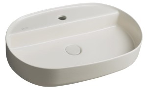ISVEA Umywalka nablatowa INFINITY OVAL bez przelewu z otworem na baterię 60x40x12 cm kolor IVORY MAT 10NF65060-2K