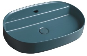 ISVEA Umywalka nablatowa INFINITY OVAL bez przelewu z otworem na baterię 60x40x12 cm kolor PETROL MAT 10NF65060-2P
