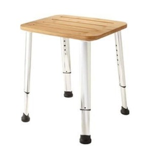 SAPHO - Taboret łazienkowy prostokątny bambus  AE865