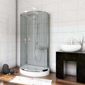 Kabina STYLIO przyścienna 80x100x190 chrom szkło grafit z powłoką CleanGLASS - Darmowa dostawa