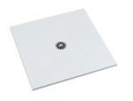 Schedpol Brodzik kwadratowy DE LUXE 90x90x3,5 z systemem STABILSOUND PLUS stalowa maskownica odpływu-Darmowa dostawa