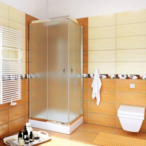 Kabina STYLIO kwadratowa 90x90x190 chrom szkło chinchila z powłoką CleanGLASS - Darmowa dostawa