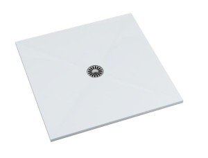 Schedpol Brodzik kwadratowy DE LUXE 100x100x3,5 z systemem STABILSOUND PLUS stalowa maskownica odpływu-Darmowa dostawa