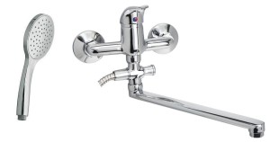 Bateria WENDY wannowo - umywalkowa ścienna kompletna chrom