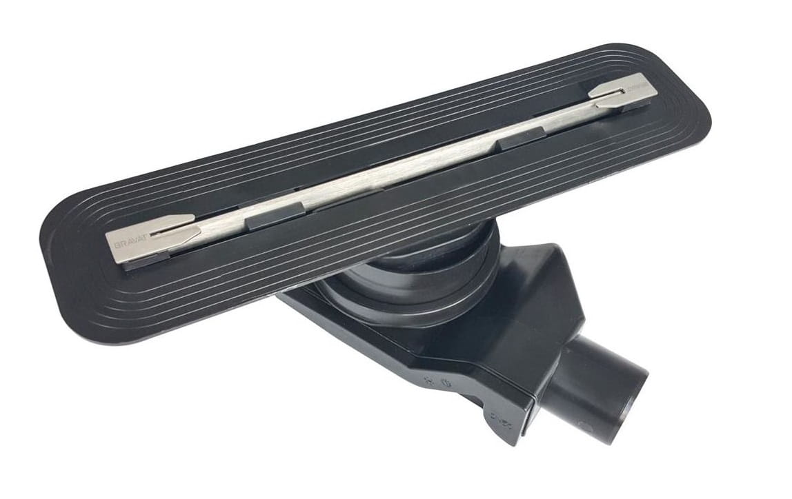 BRAVAT - Odpływ liniowy z plastikowym syfonem SEAMLESS SLIM STEEL DRAIN 75 cm